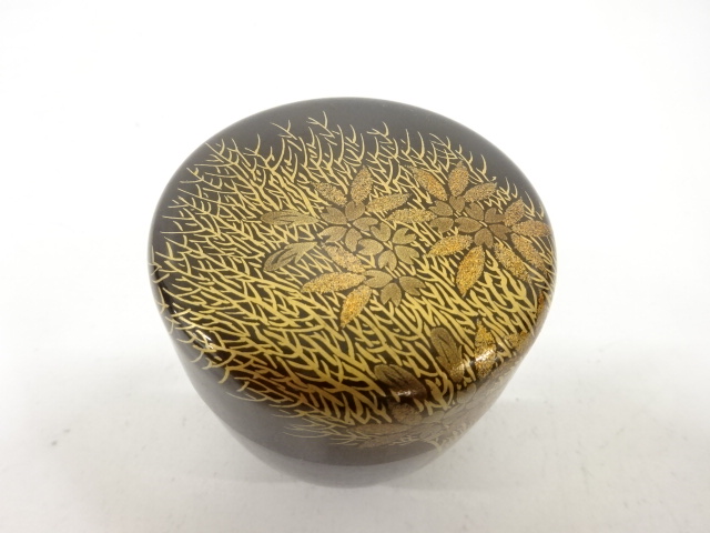  一光造　漆塗り蒔絵　柴垣　中棗